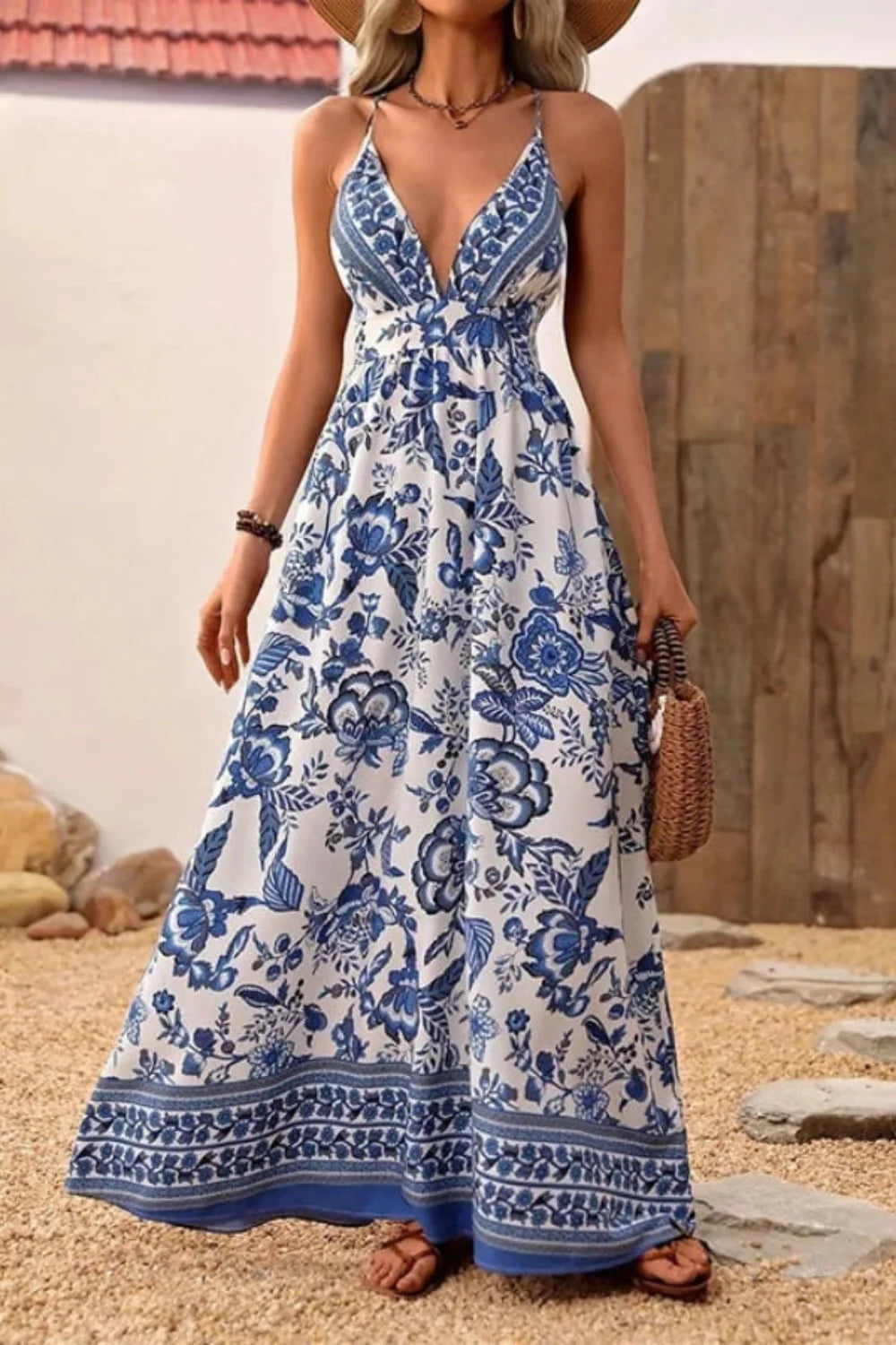 aki maxi dress Floral V-Neck for Women – Clothing Week 37 2025 Global Trend Stretch silk charmeuse full Berylove Women Ivory A-Line Style:Polka Dot