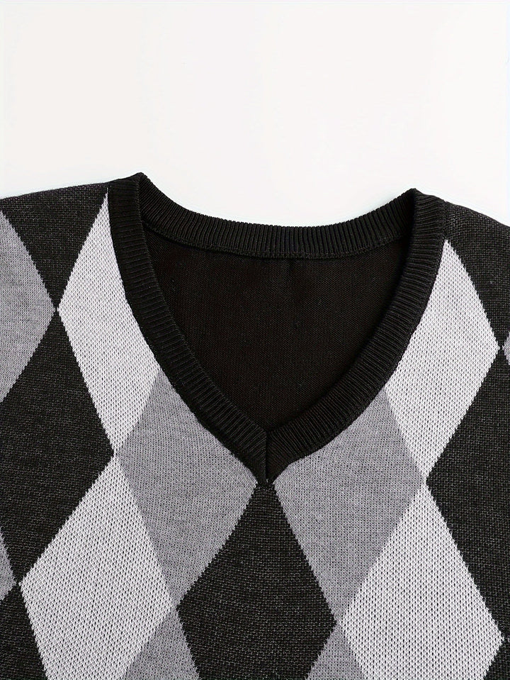 Men's Argyle Knit Sweater Vest