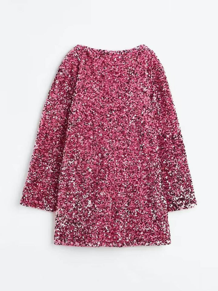 Elodie | Textured Long Sleeve Mini Dress