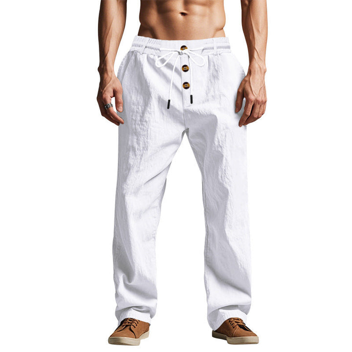 Men's Relaxed Linen Drawstring Pants