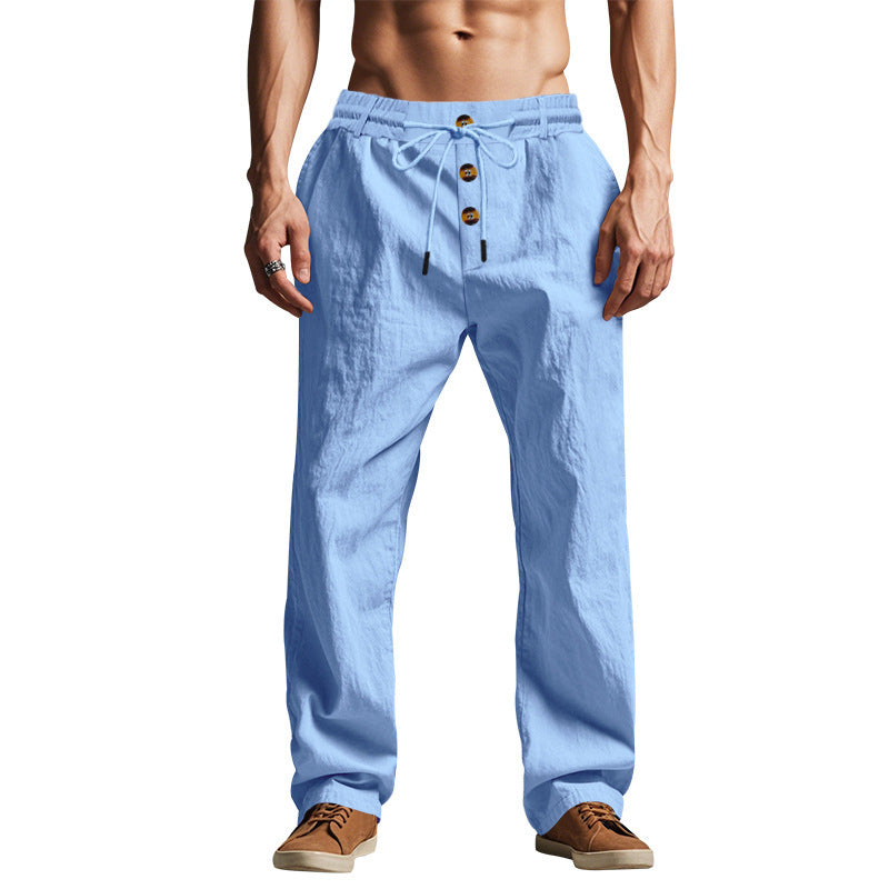Men's Relaxed Linen Drawstring Pants