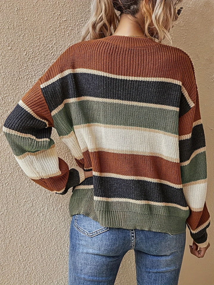 Women's Striped Crew Neck Sweater