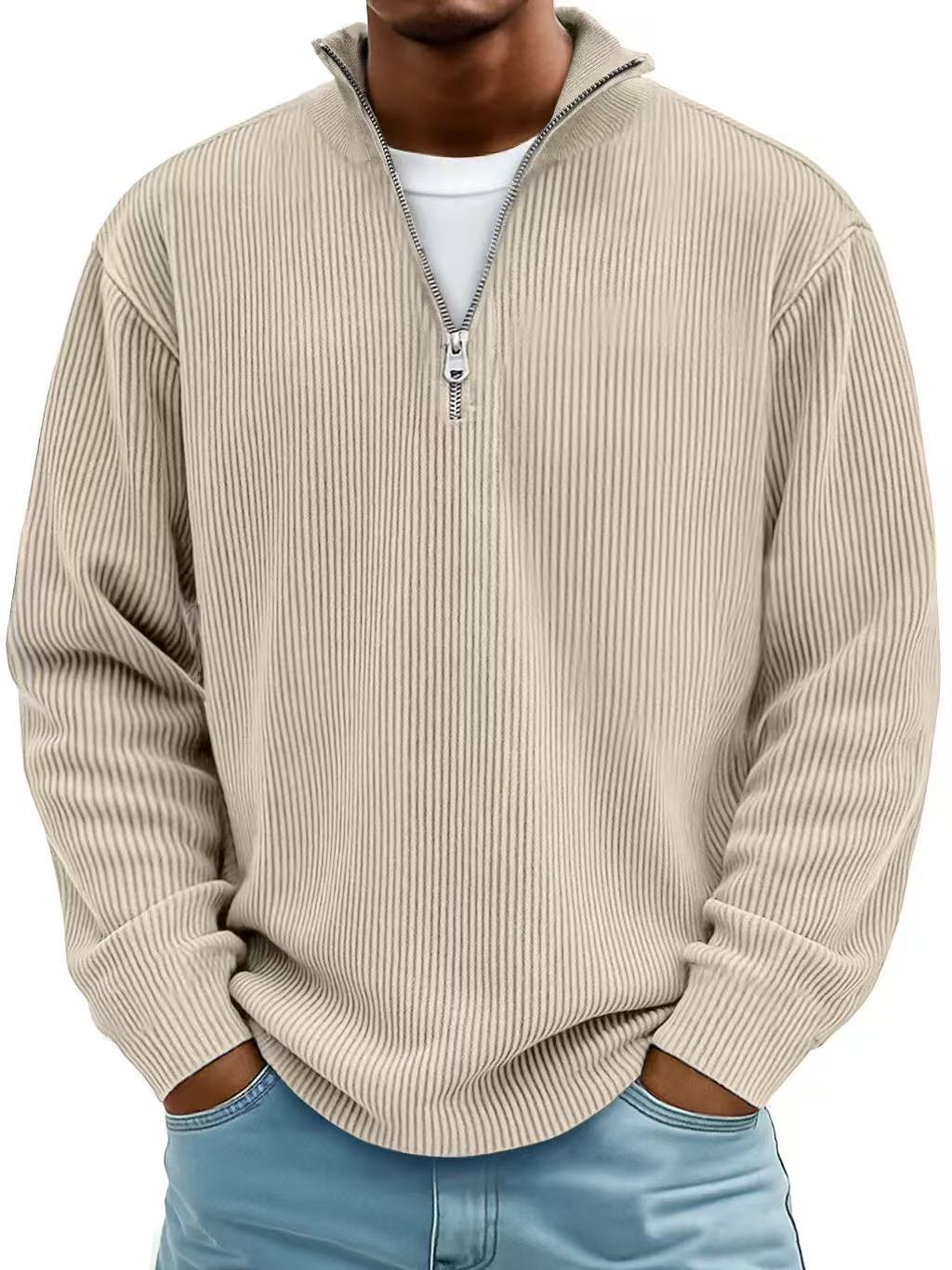Men's Ribbed Quarter Zip Sweatshirt