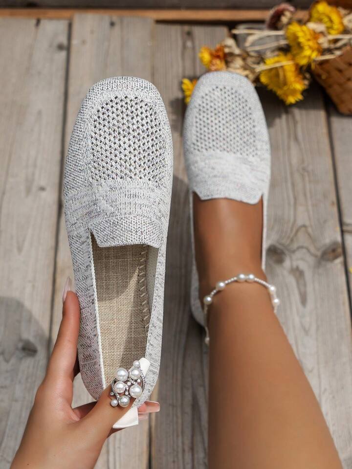 Breathable Knit Slip On Loafers