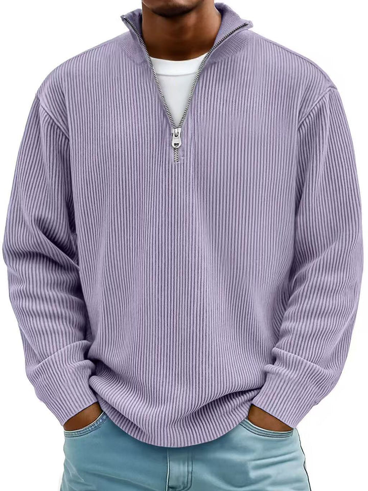 Men's Ribbed Quarter Zip Sweatshirt