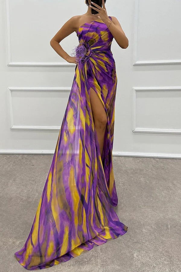 Lorena | One Shoulder Ruched Evening Cocktail Dress