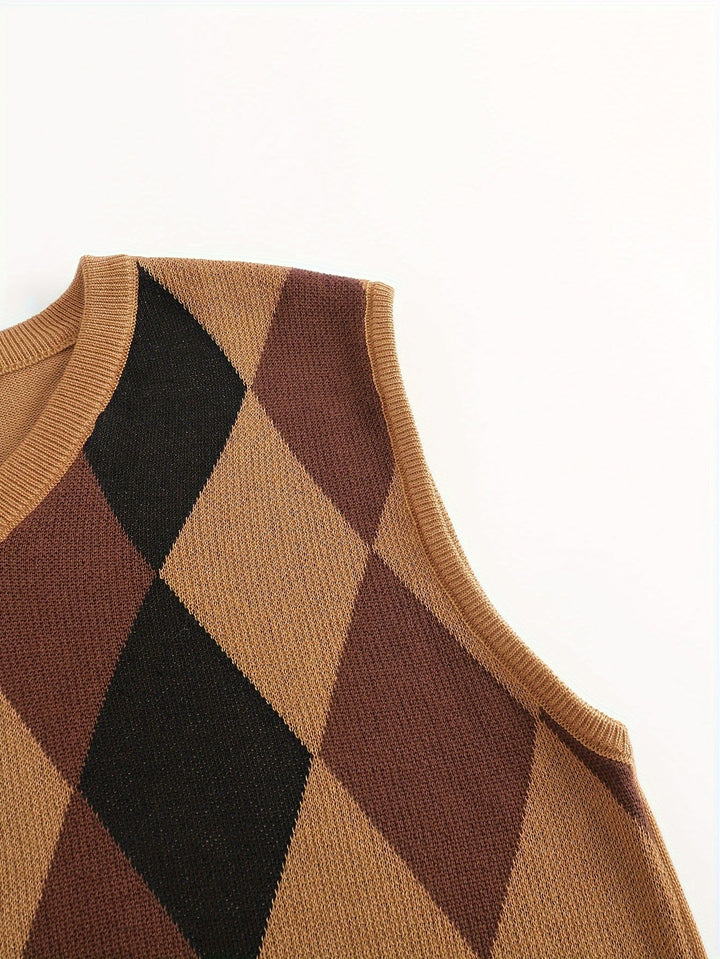 Men's Argyle Knit Sweater Vest