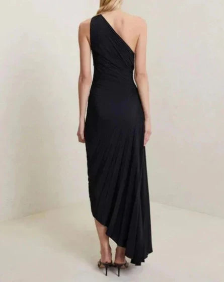 Celeste | Pleated One Shoulder Occasion Dress