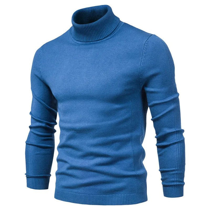 Men's Slim Fit Knit Roll Neck Jumper with Ribbed Cuffs