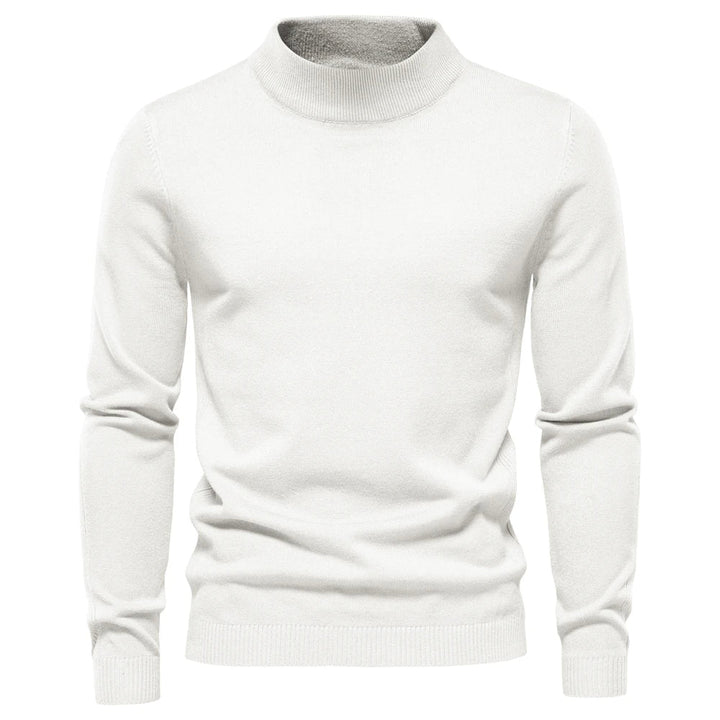 Men's Slim Fit Knit Roll Neck Jumper with Ribbed Cuffs