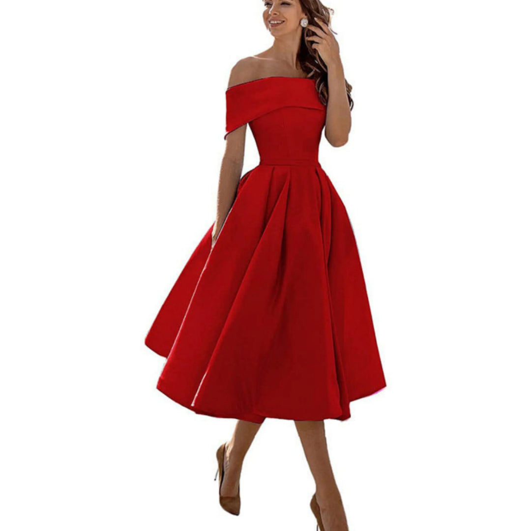 Amelia | Off Shoulder Occasion Midi Dress