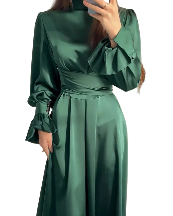 Amelia | Satin High Neck Occasion Maxi Dress