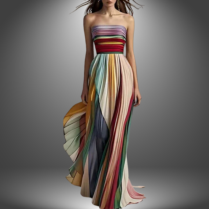 Celeste | Occasion Pleated Bandeau Maxi Dress