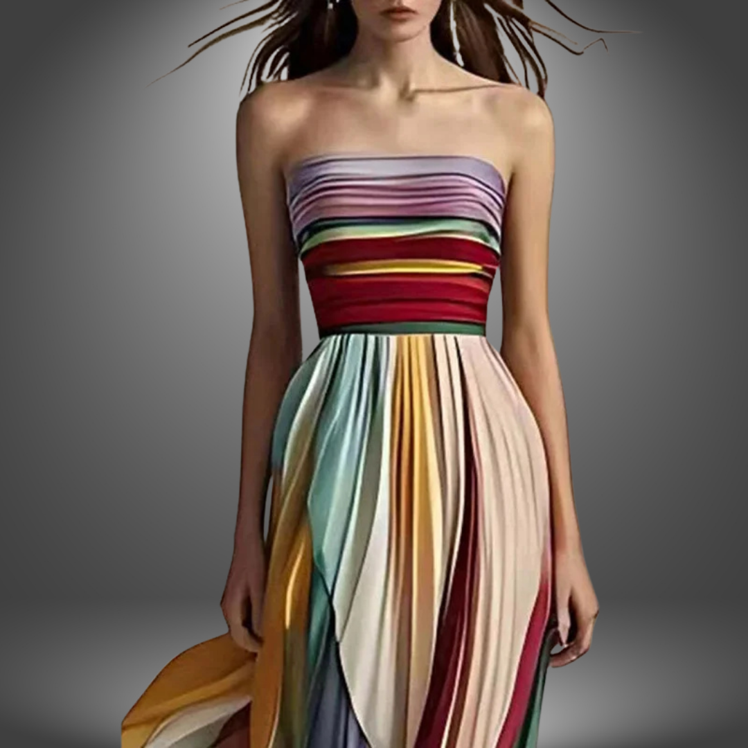 Celeste | Occasion Pleated Bandeau Maxi Dress
