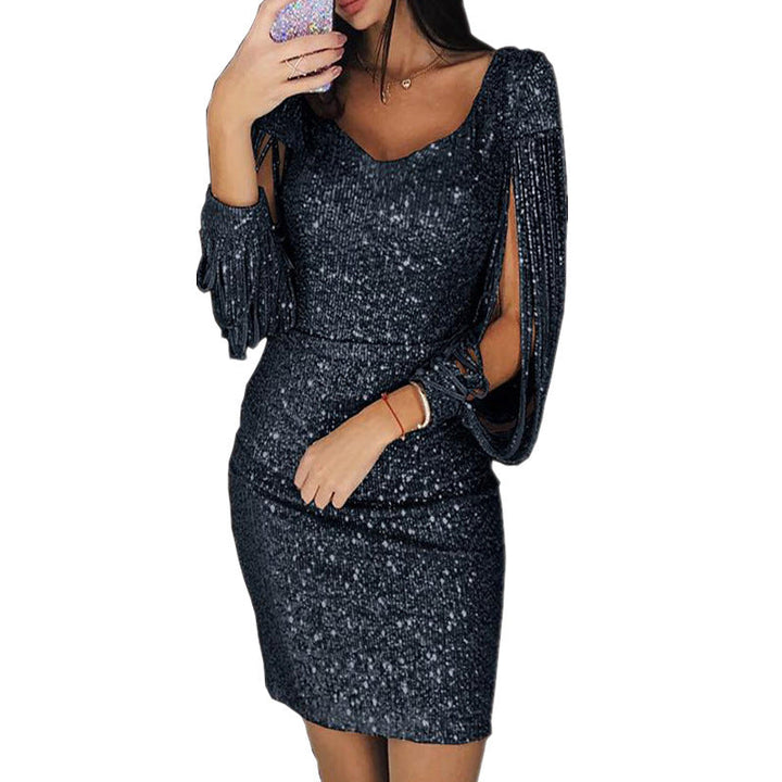 Olivia | Elegant Glitter Mini Cocktail Dress