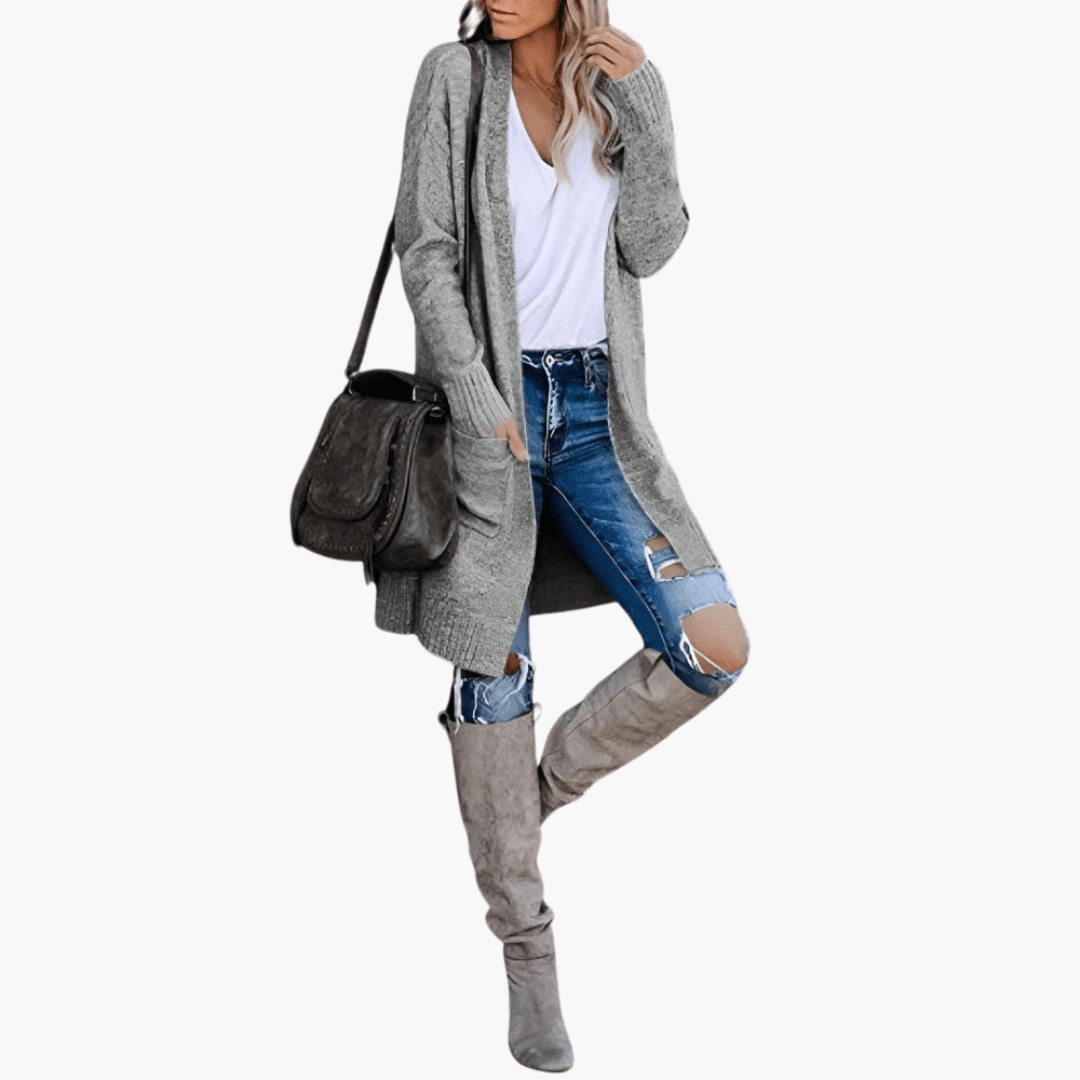 Matilda | Textured Long Sleeve Longline Cardigan