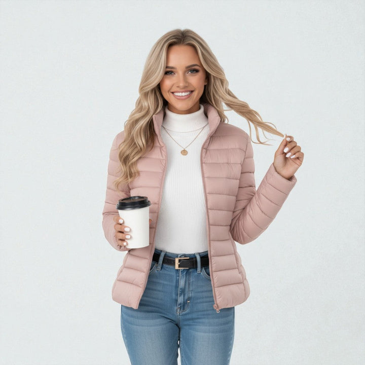 Quilted Zip Puffer Jacket for Women