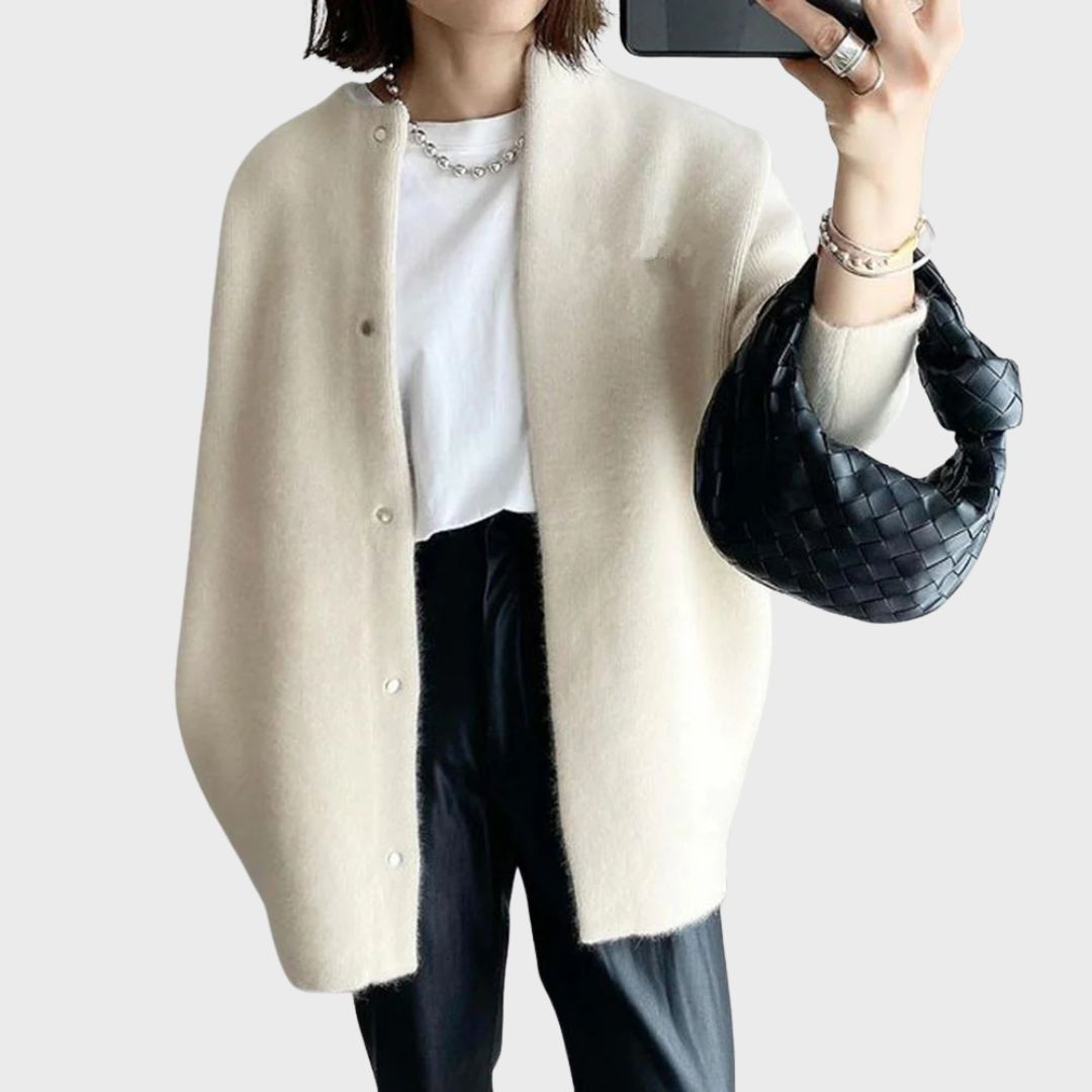 Delilah | Soft Round Neck Longline Knit Cardigan