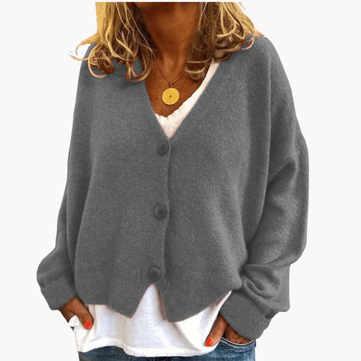 Sierra | Relaxed V Neck Button Cardigan