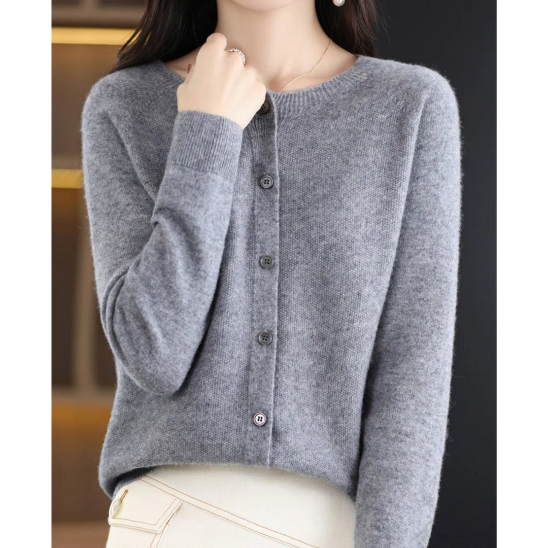 Emilia | Relaxed Button Front Knit Cardigan