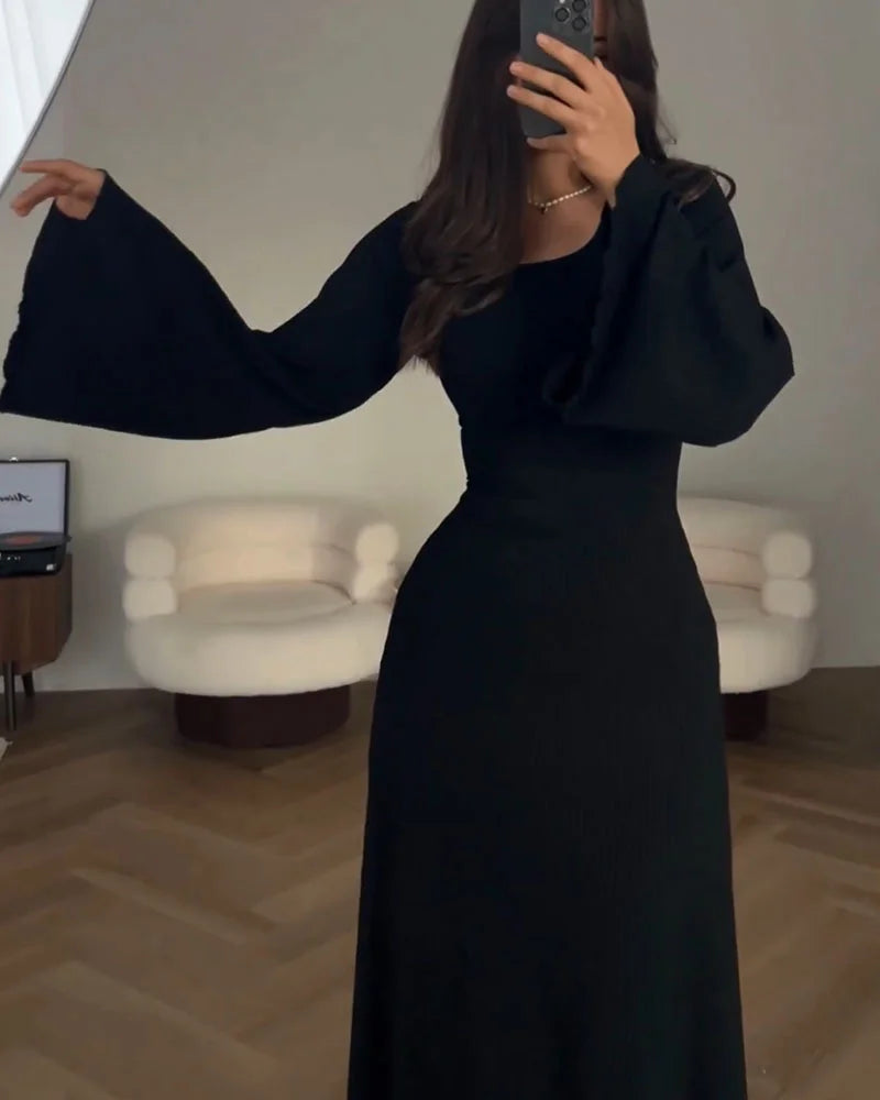Sophia | Ribbed Long Sleeve Maxi Dress