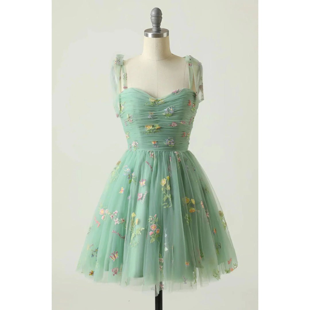 Isabella | Floral Embroidered Tulle Evening Dress