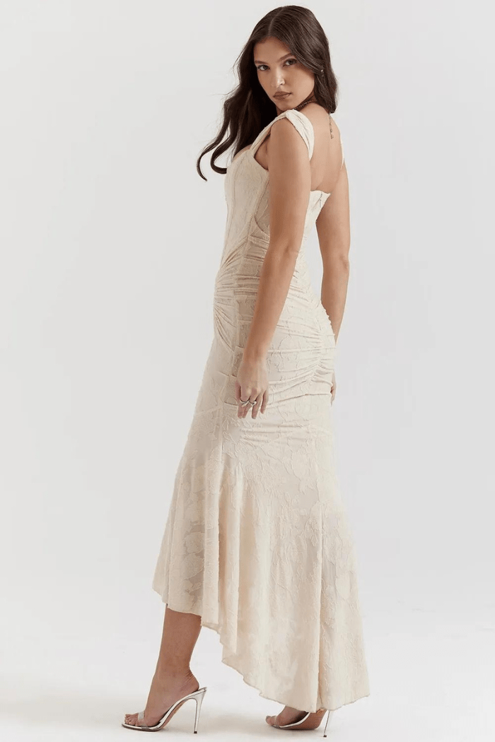 Floral Ruched Occasion Midi Dress
