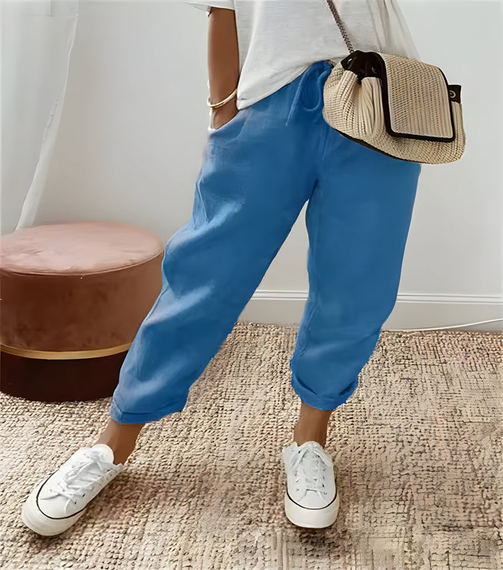 Elara | Relaxed Drawstring Linen Pants
