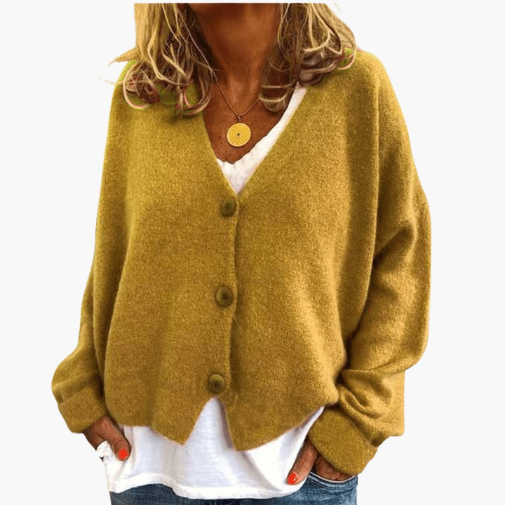 Sierra | Relaxed V Neck Button Cardigan