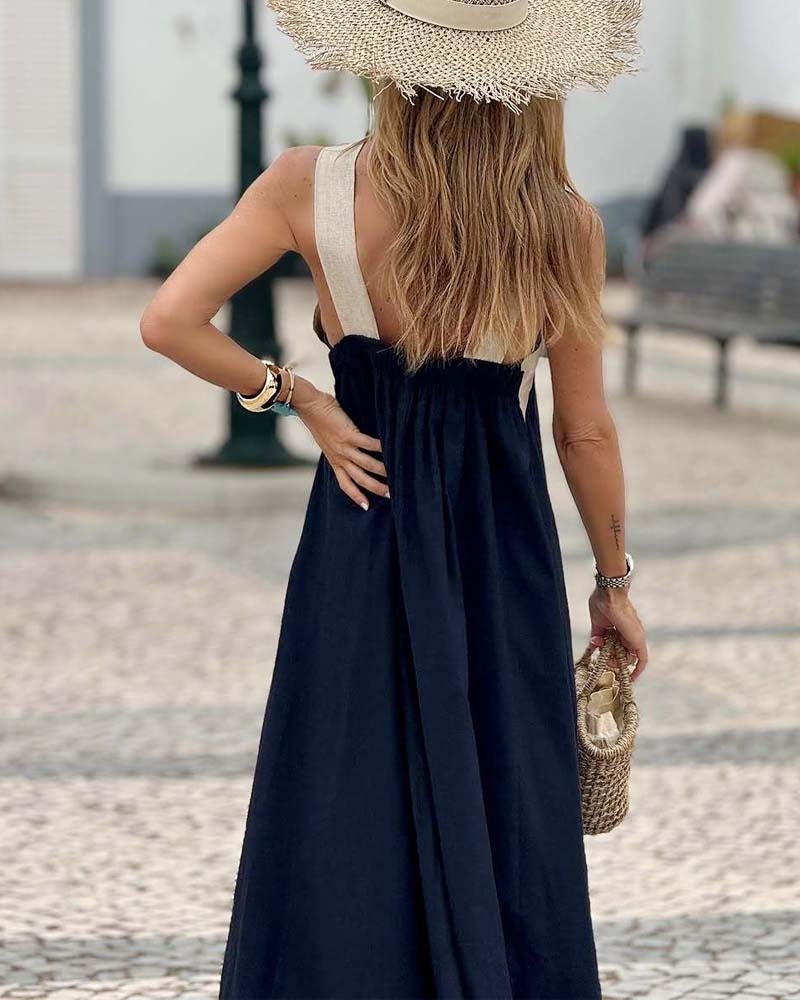 Cross Over Halter Neck Maxi Dress
