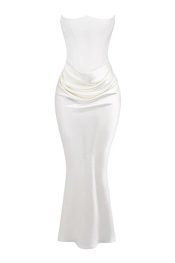 Ruched Strapless Maxi Dress for Women