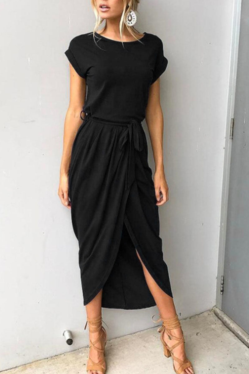 Celina | Casual Short Sleeve Round Neck Cocktail Dress