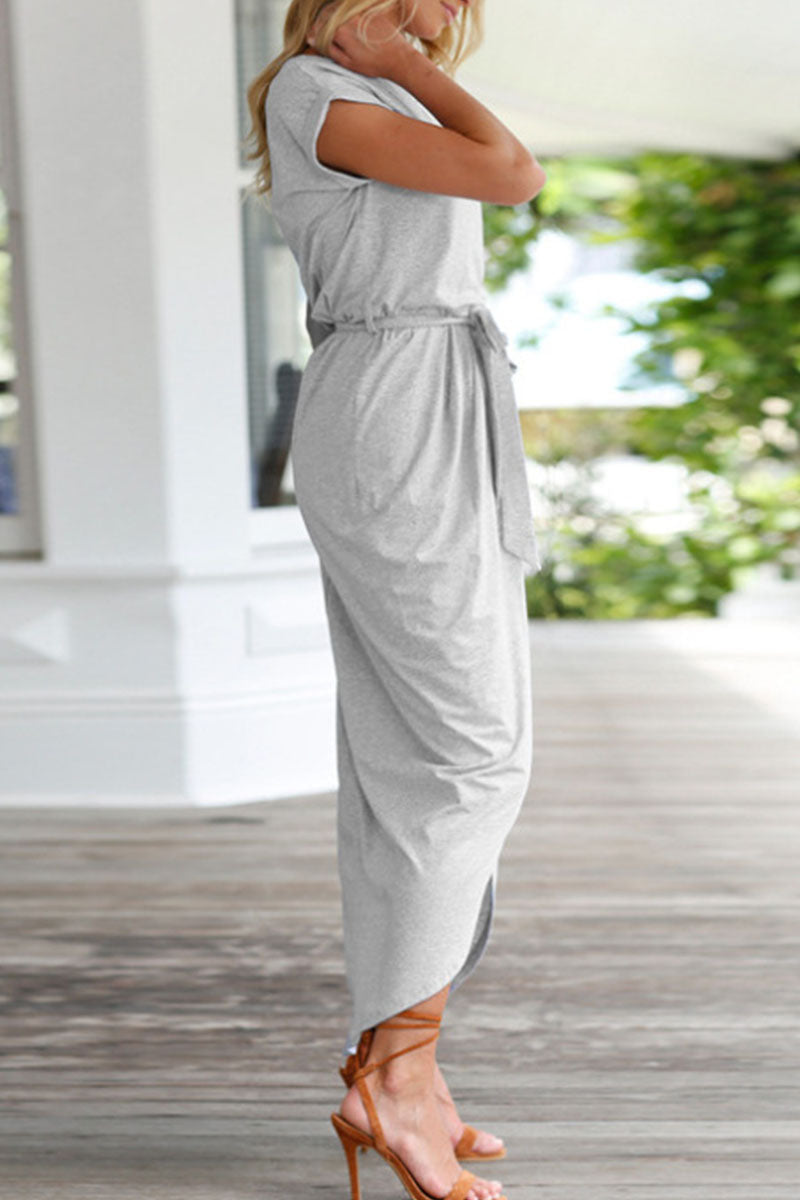 Celina | Casual Short Sleeve Round Neck Cocktail Dress