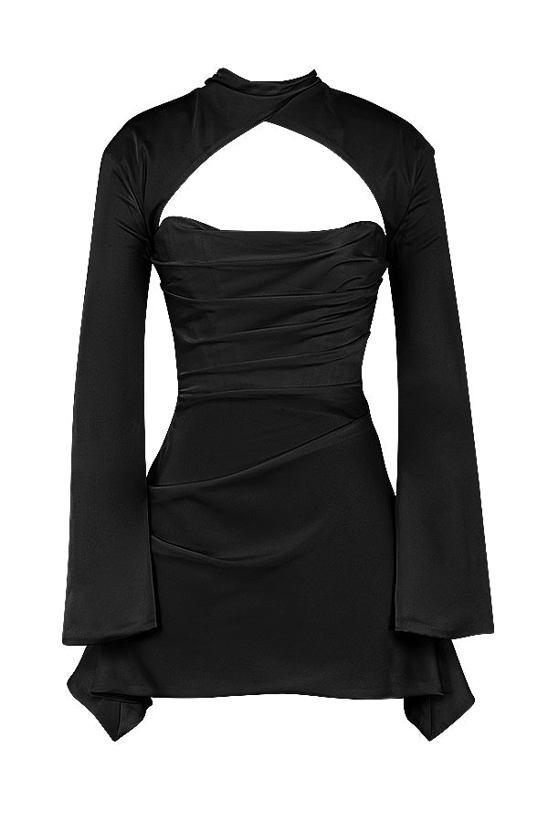 Celeste | Formal Cut Out Long Sleeve Mini Dress