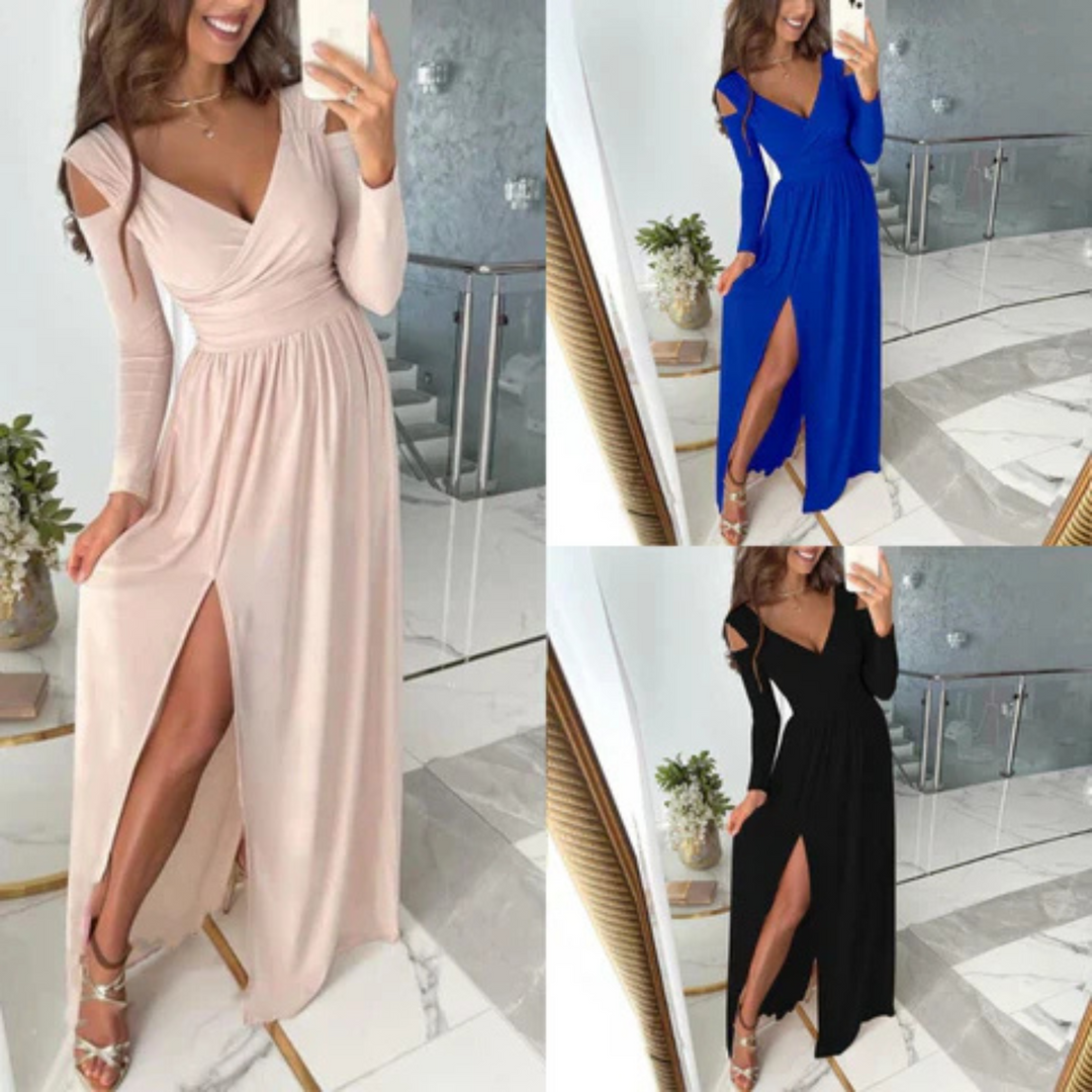 Sophia | Long Sleeve High Split Occasion Maxi Dress