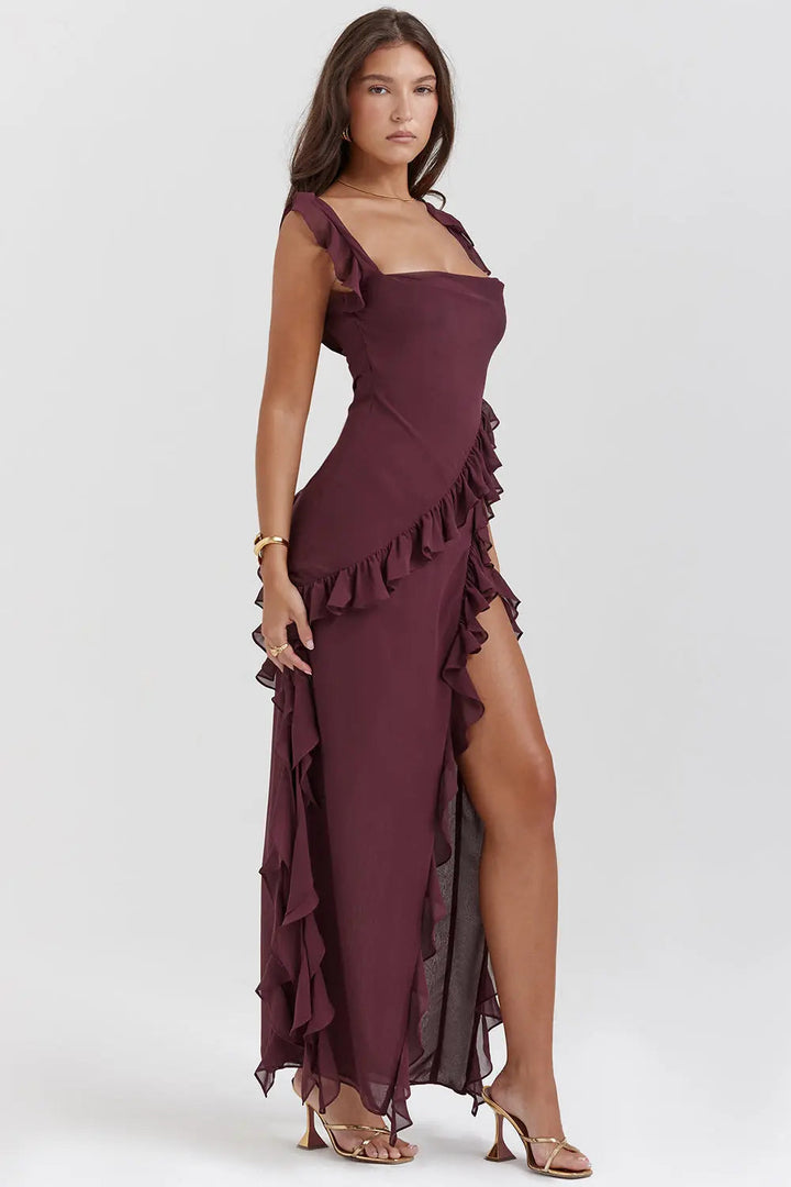 Lucia | Ruffle Trim Occasion Maxi Dress
