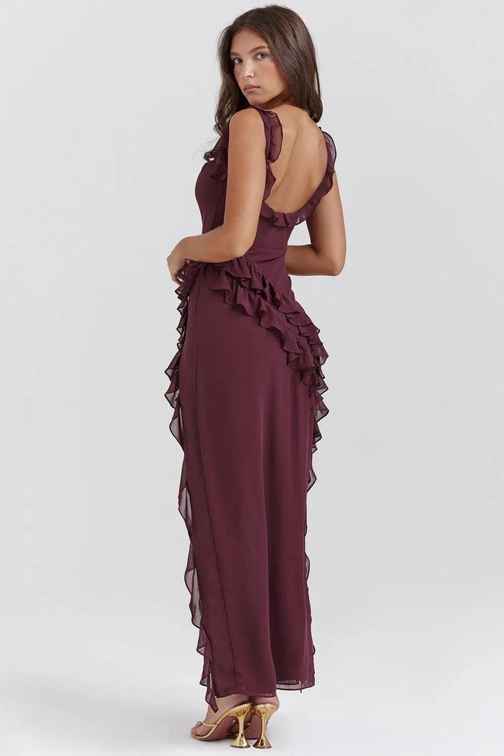 Lucia | Ruffle Trim Occasion Maxi Dress