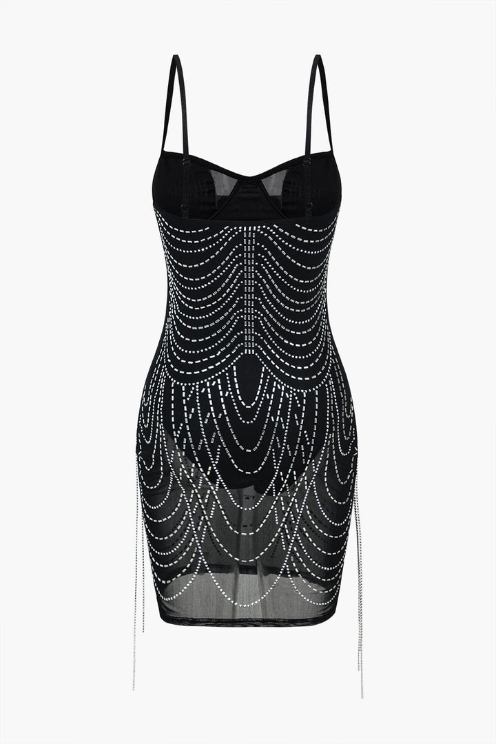 Amelia | Rhinestone Fringe Mini Cocktail Dress