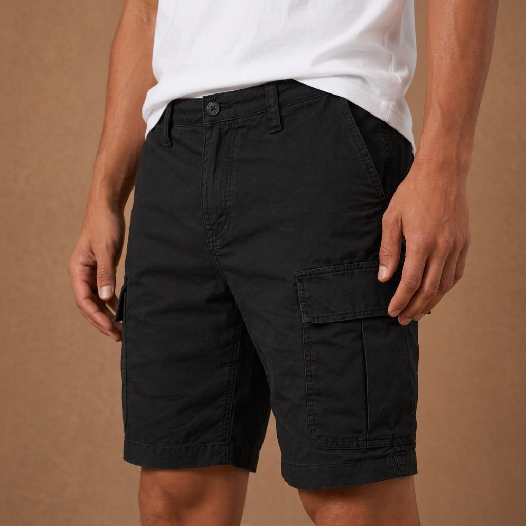 Men's Cotton Cargo Shorts with Flap Pockets