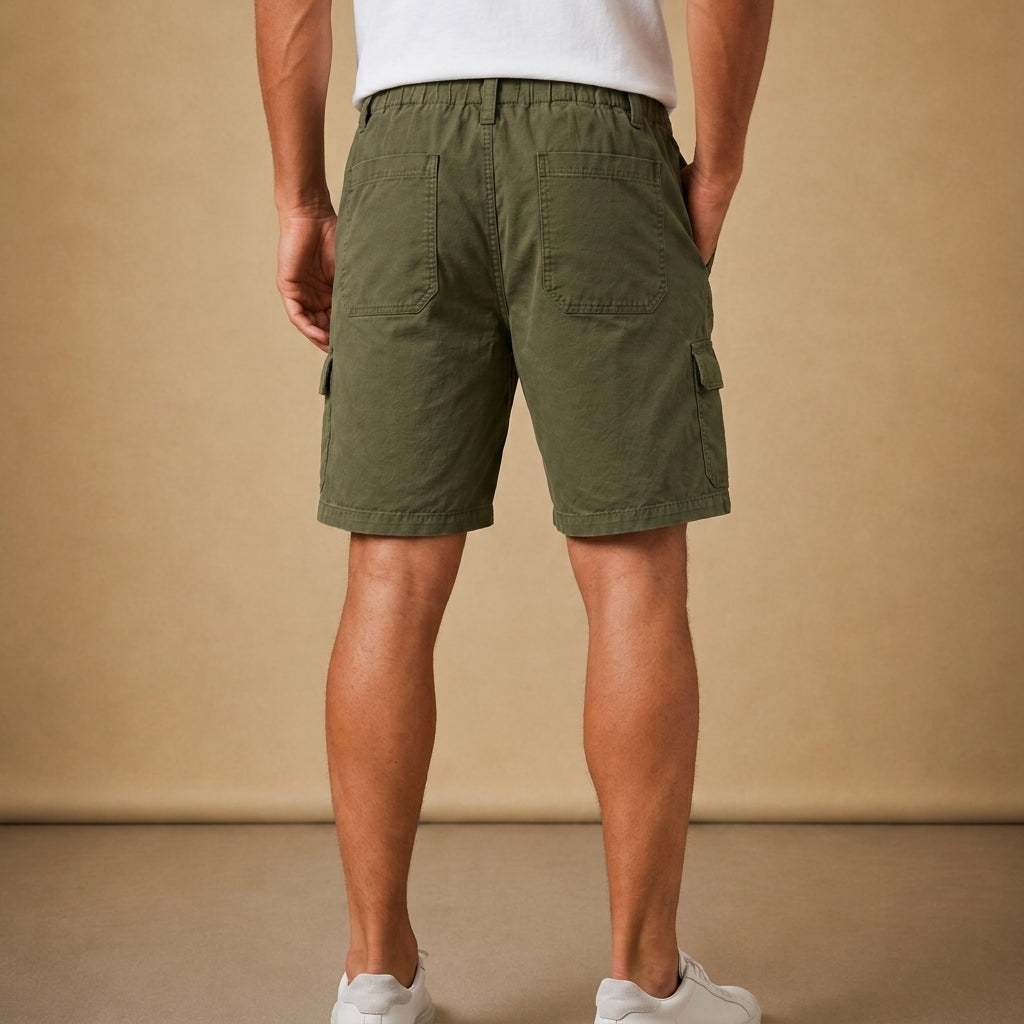 Men's Cotton Cargo Shorts with Flap Pockets