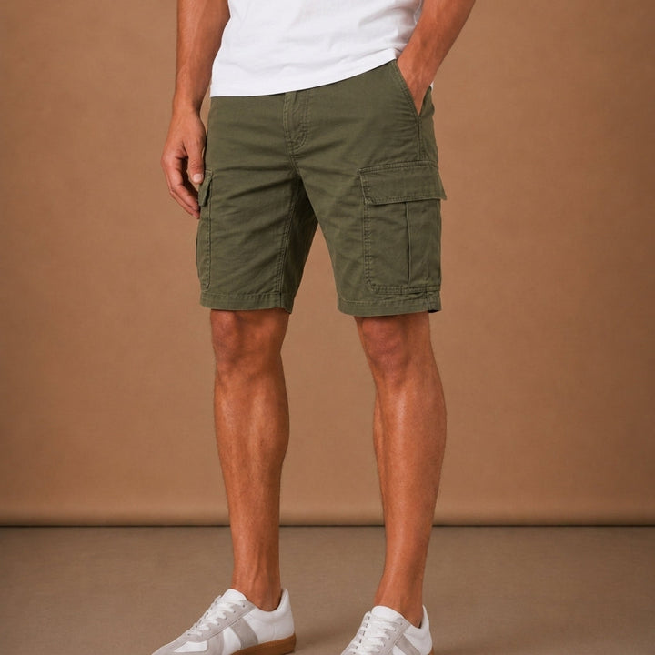 Men's Cotton Cargo Shorts with Flap Pockets