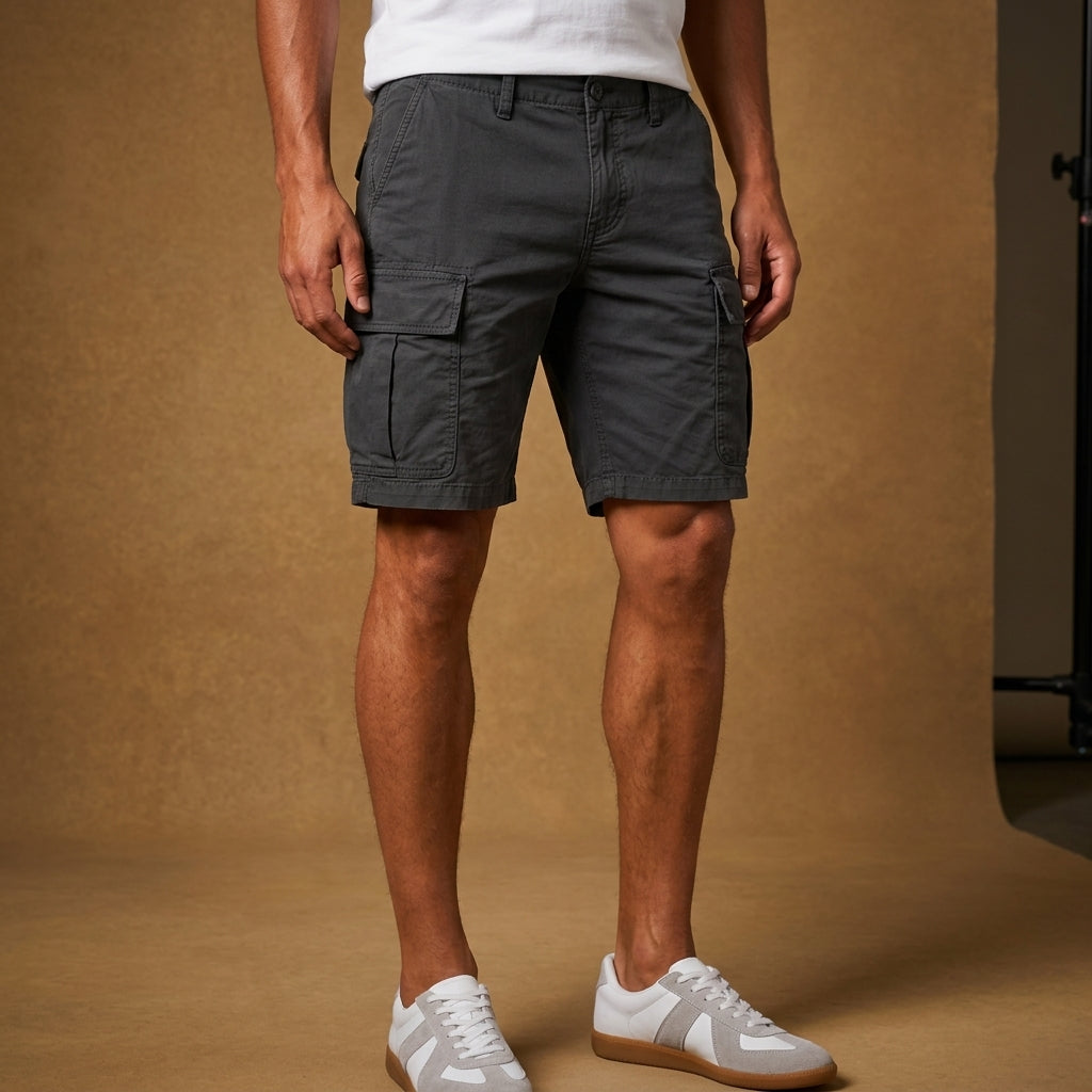 Men's Cotton Cargo Shorts with Flap Pockets