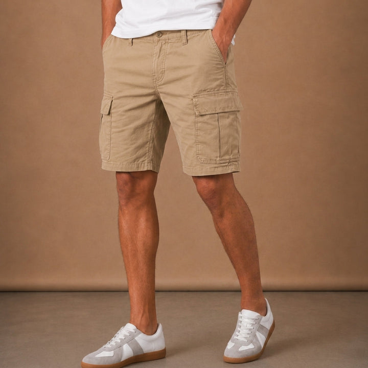 Men's Cotton Cargo Shorts with Flap Pockets
