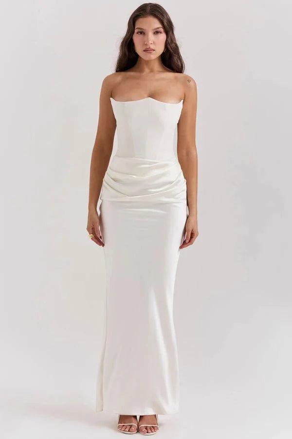 Ruched Strapless Maxi Dress for Women