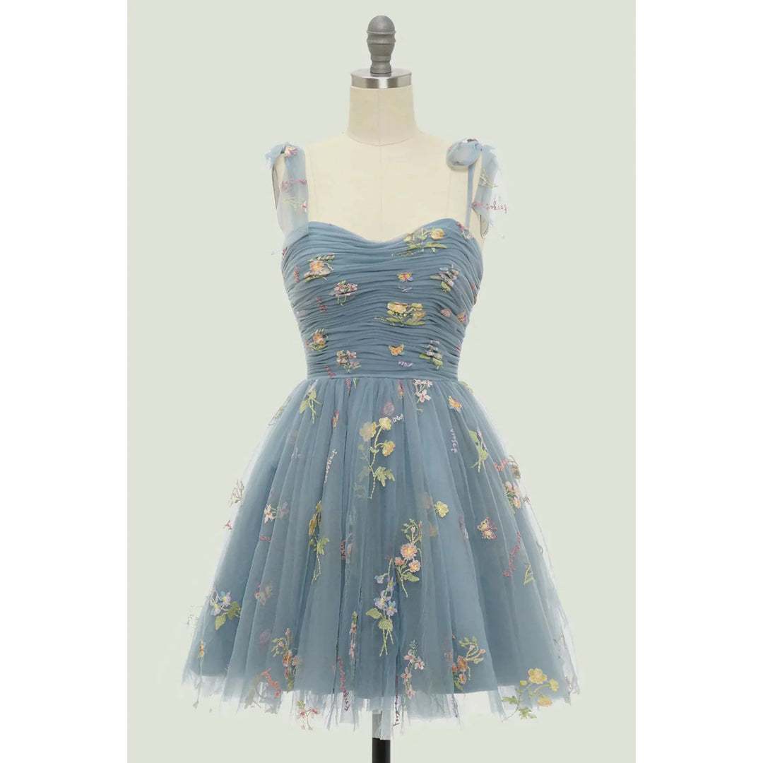 Isabella | Floral Embroidered Tulle Evening Dress