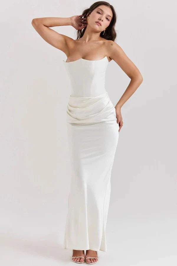 Ruched Strapless Maxi Dress for Women