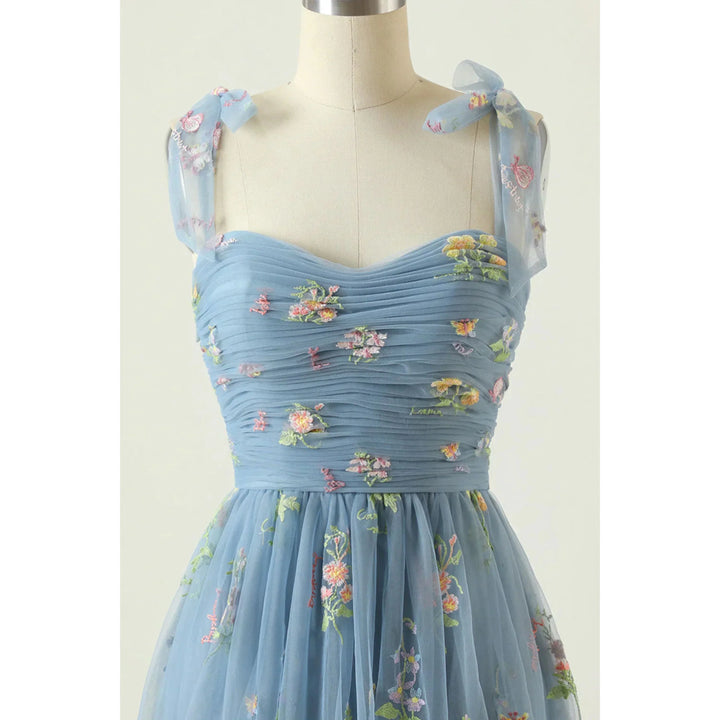 Isabella | Floral Embroidered Tulle Evening Dress