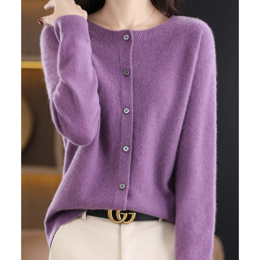 Emilia | Relaxed Button Front Knit Cardigan