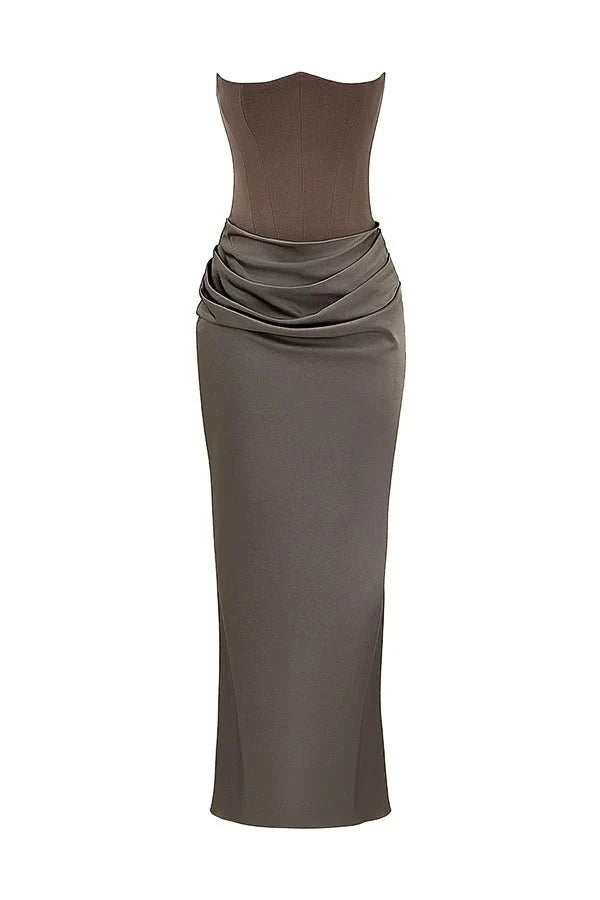 Ruched Strapless Maxi Dress for Women