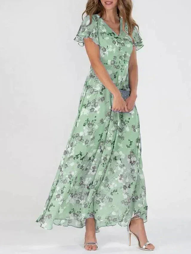 Clara | Floral Chiffon Occasion Maxi Dress